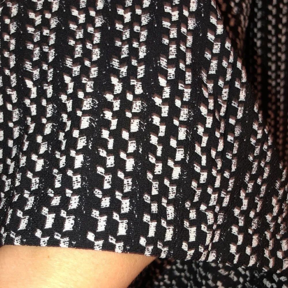 Max Studio L Wide Leg Crepe Cropped Pants Black White - Picture 6 of 13
